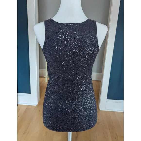 J Crew Sequin Scoop Neck Cotton Stretch Knit Top Size XS Aegean Blue - Picture 4 of 10